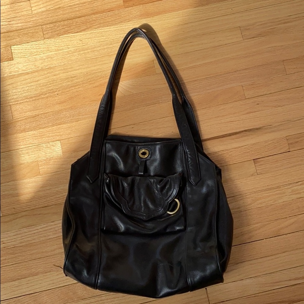 Black Real Leather Shoulder Bag